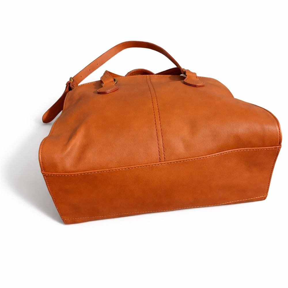Universal Thread Burnt Orange Leather Satchel - image 2